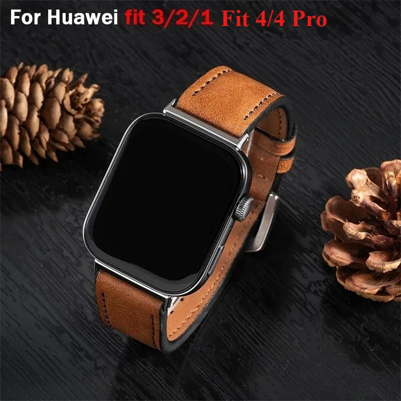 Leather Strap For Huawei Watch Fit 4/4Pro/3 Replacement Sport Wristband Bracelet for Huawei Fit 2 Fit 1 Correas Accessories
