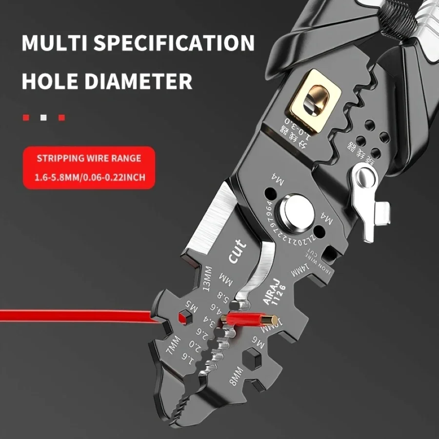 AIRAJ 28 in 1 Electrician Pliers Multifunctional Wire Stripper Cutter Crimper  Electrical Pliers with Ergonomic Comfort Grip