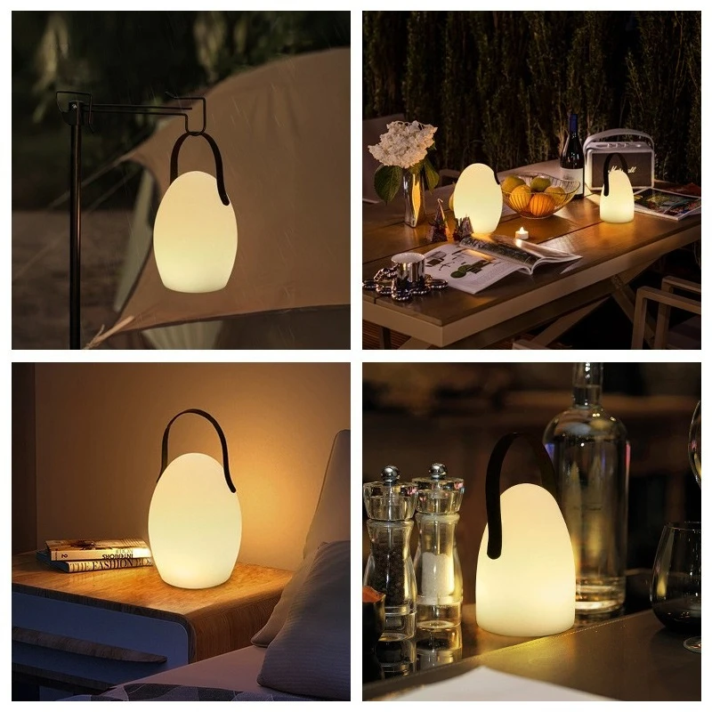 屋外遊びキャンプレストラン中庭の雰囲気防水ナイトライトユニークな卵型デスクランプ
