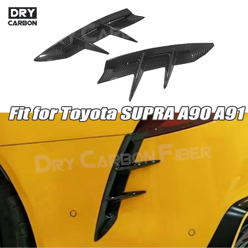 

Carbon Fiber Rear Bumper Side Canard Splitter Fins Winglet Air Vent Cover Flaps for Toyota SUPRA A90 A91 2019-2024 Body Kit