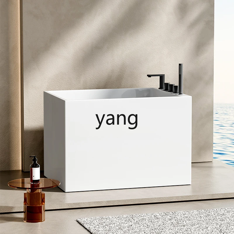 

LH Acrylic Household Small Apartment Deep Soak Integrated Mobile Freestanding Small Square Mini