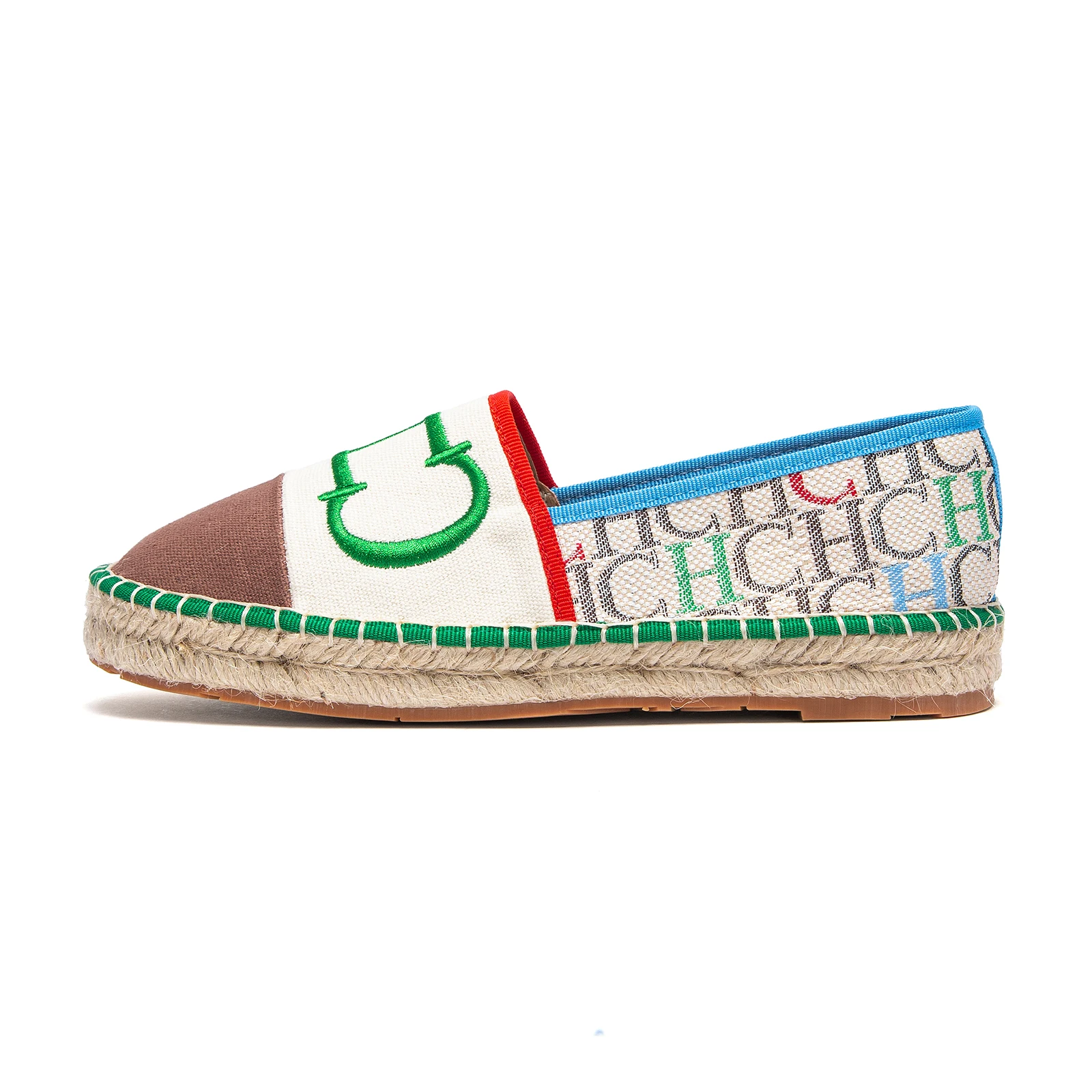 Color Blocking Design Seasonal New Women's Flats Letter Print Design Versatile Women's Fisherman Shoes