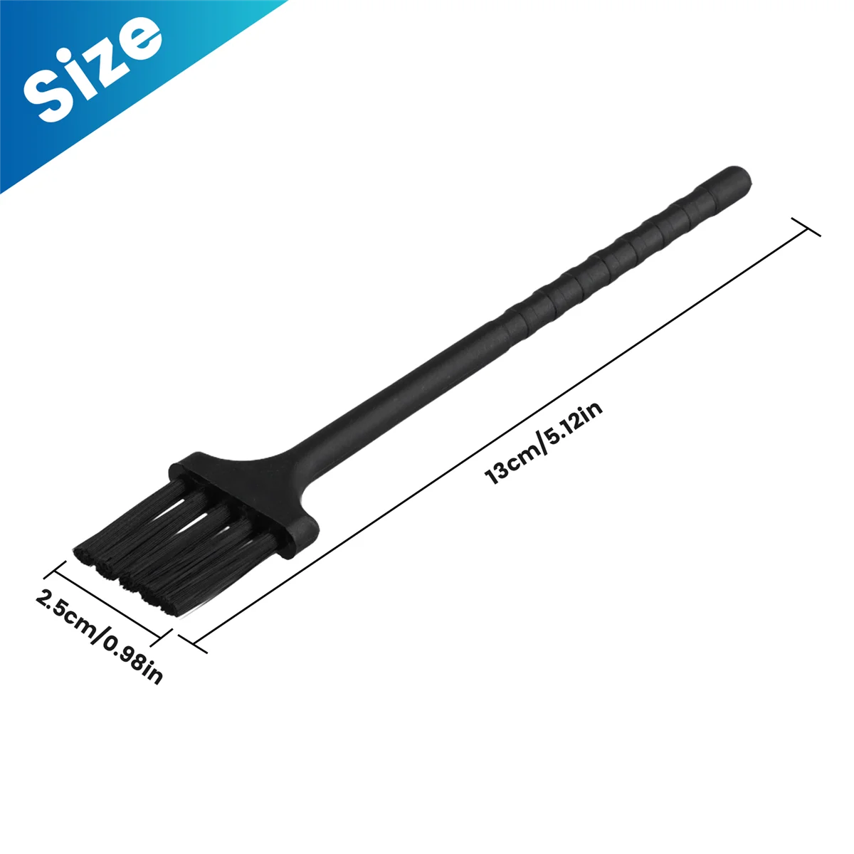 2Pcs Multifunctional Kitchen Brush Razor Cleaning Brush Keyboard Dust Black Nylon Plastic Small Brush for Grinder SQ