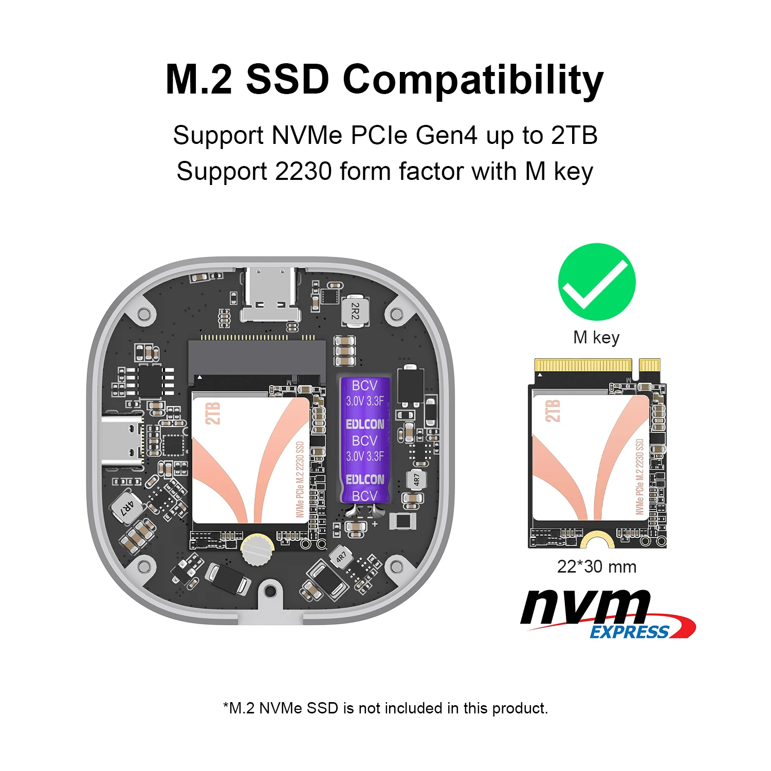 Imagem -04 - Qwiizlab-gabinete Ssd Nvme Magnético Gabinete Magsafe para Iphone 15 Pro Max Filmagem Prores 10gbps Usb 3.2 Tipo-c M.2 2230