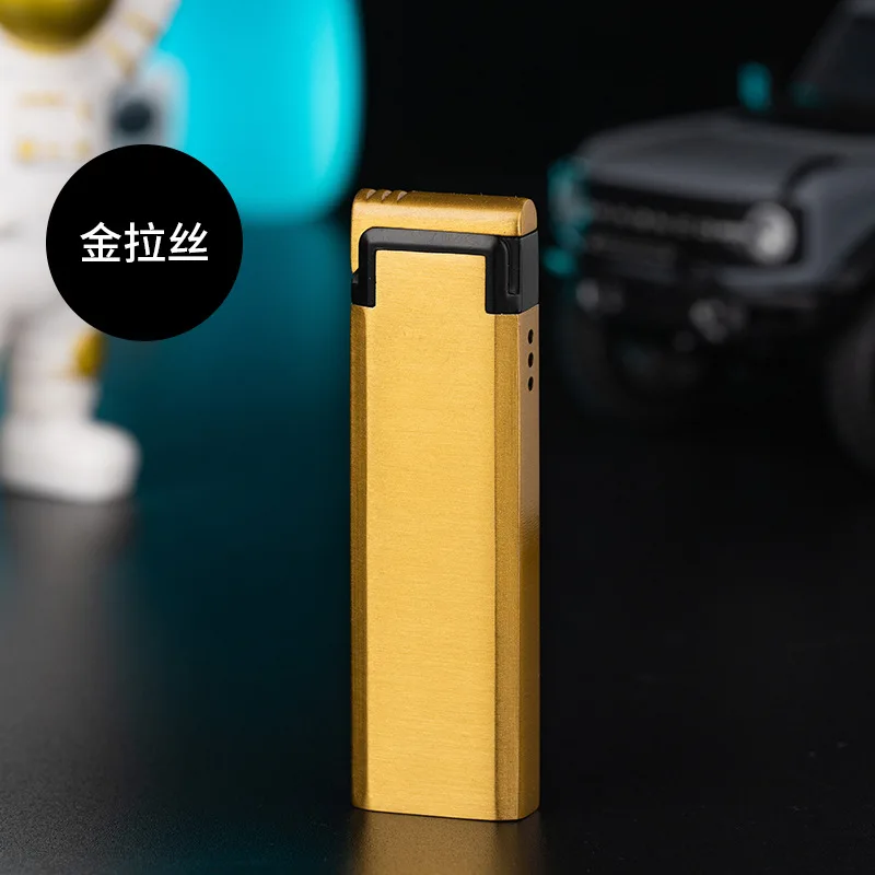 Personalized Inflatable Windproof Red Flame Metal Lighter Multi color Gradient Electroplated Candy Color Wholesale