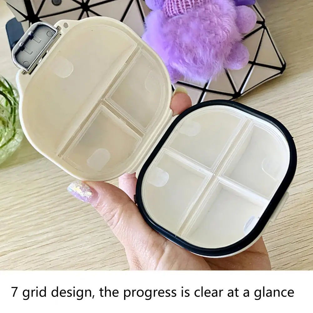 7 Compartments Portable Pill Case Daily Pill Organizer Dust-proof Pill Box To Hold Vitamins Travel-friendly Small Pill Container