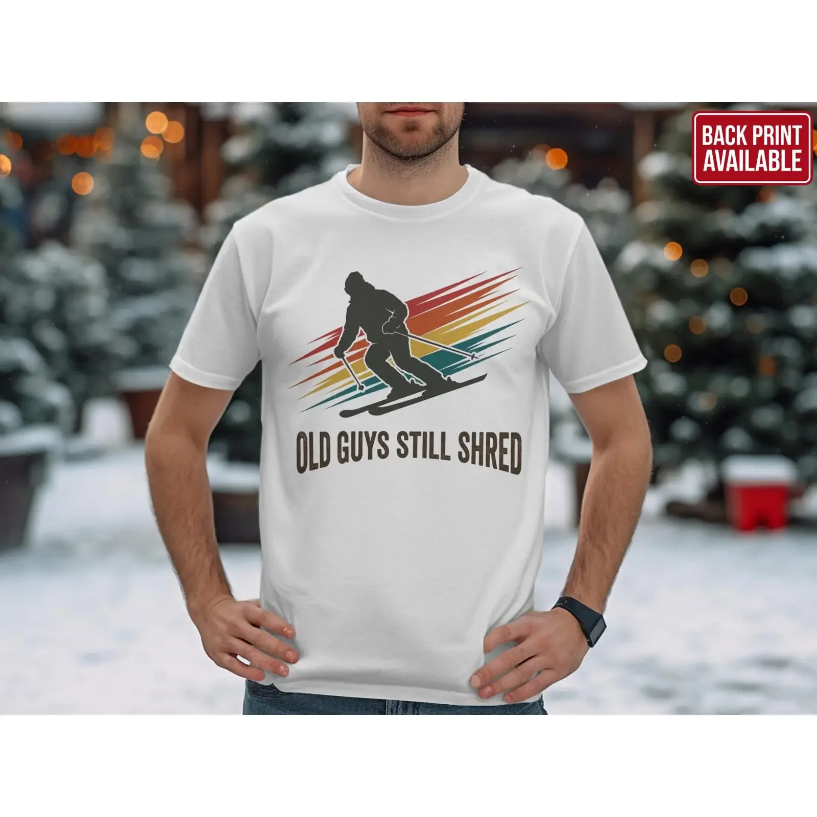 Skier T Shirt SweaT Old Guys Still Shred Retro Lines Downhill vintage Washed designer clothes Casual Versatile fashion graphic