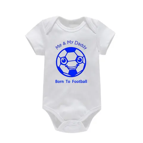 Baby Football Print Jumpsuit Baby Romper Newborn Baby Boys Girls Clothes Born To Be A football Funny Print Infant Baby Jumpsuit Cute Casual Baby Bodysuit