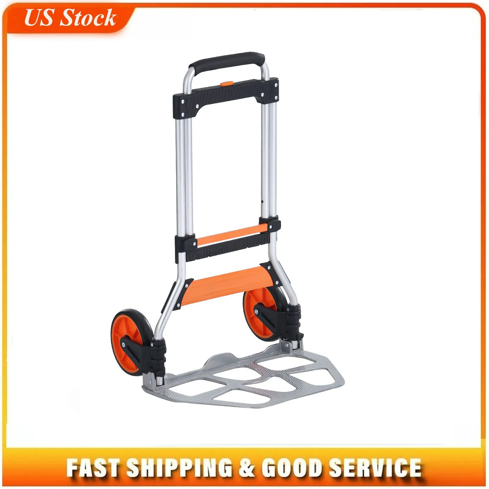 

Folding Hand Truck, 275 lbs Load Capacity, Aluminum Portable Cart, Convertible Hand Truck and Dolly with Telescoping Handle and PP+TPR Wheels, Ultra Lightweight Super Strong for Moving Warehouse