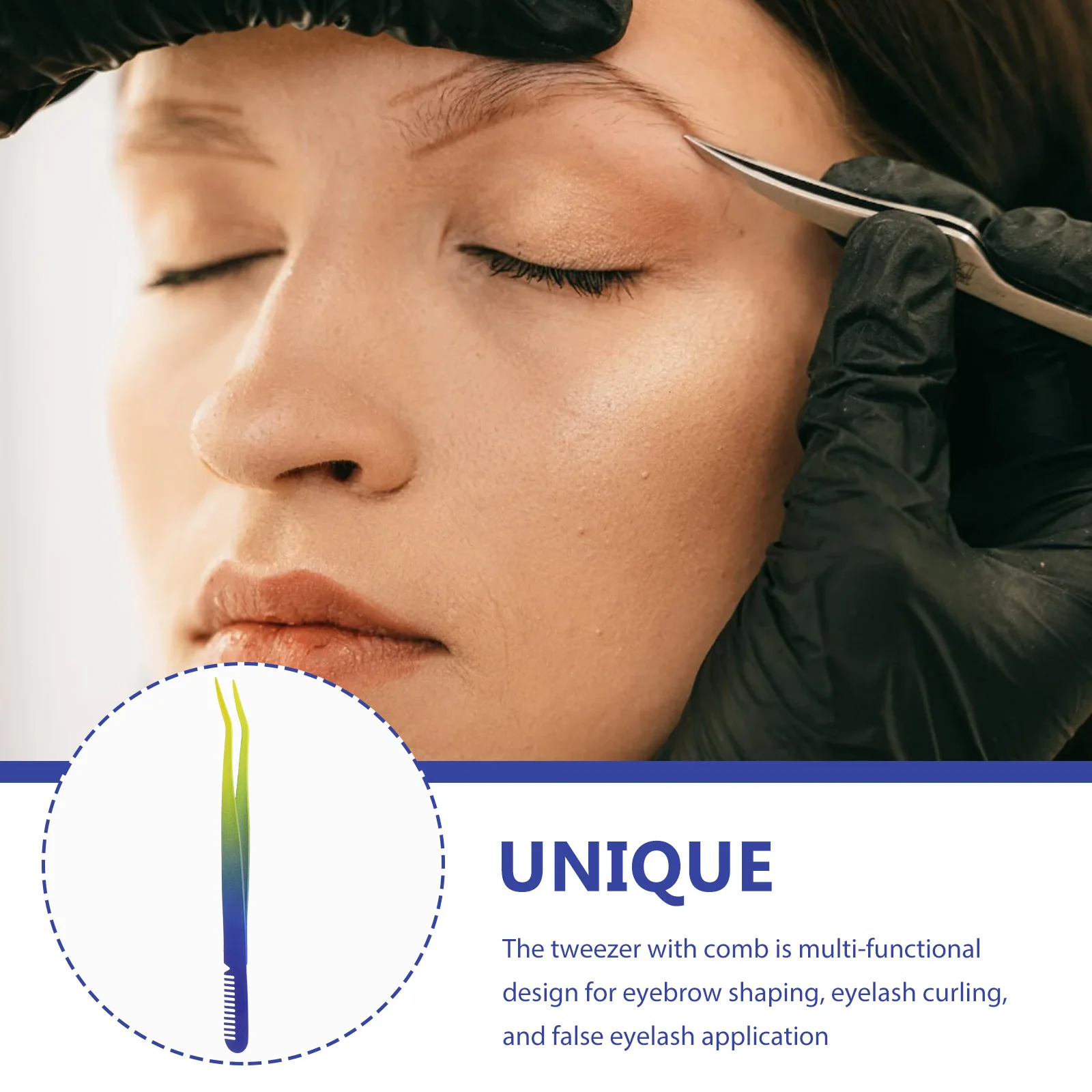 الفولاذ المقاوم للصدأ ملقط رمش الحاجب التشذيب الملقط مشط لاش قضيب أداة الدقة رمش تمديد الملقط الجمال