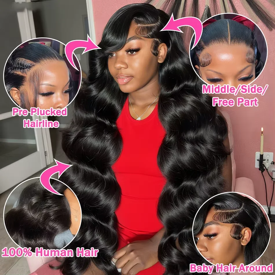 200% 30 38 بوصة الجسم موجة 13x6 Hd الدانتيل الباروكة الأمامية شعر الإنسان البرازيلي قبل قطعها الدانتيل الباروكات للنساء 13x4 الدانتيل شعر مستعار أمامي #4