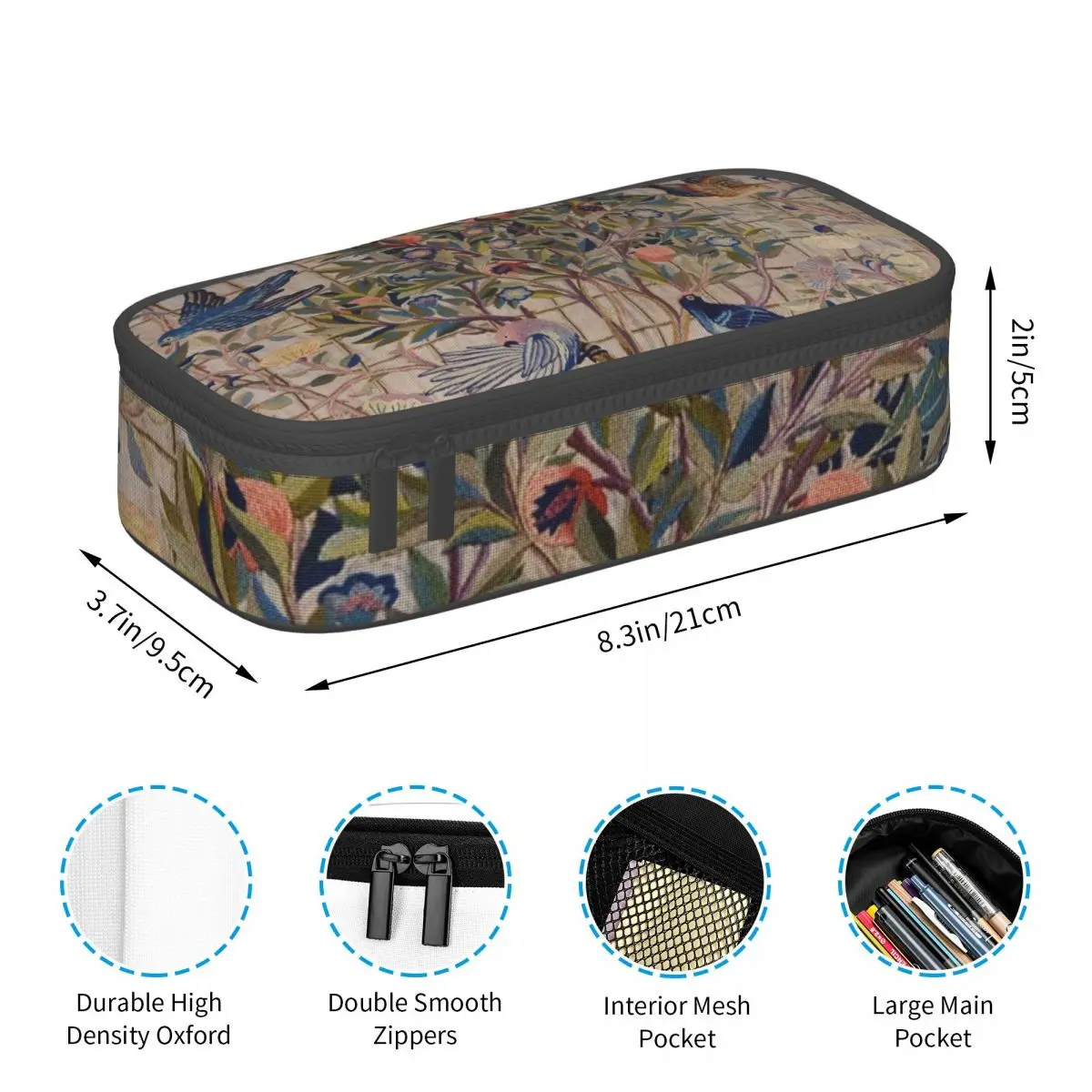 William Morris Kelmscott Trellis Embroidery Pencil Cases Large Storage Pen Bags Pen Box Pencil Pouch For Boys Girls Students