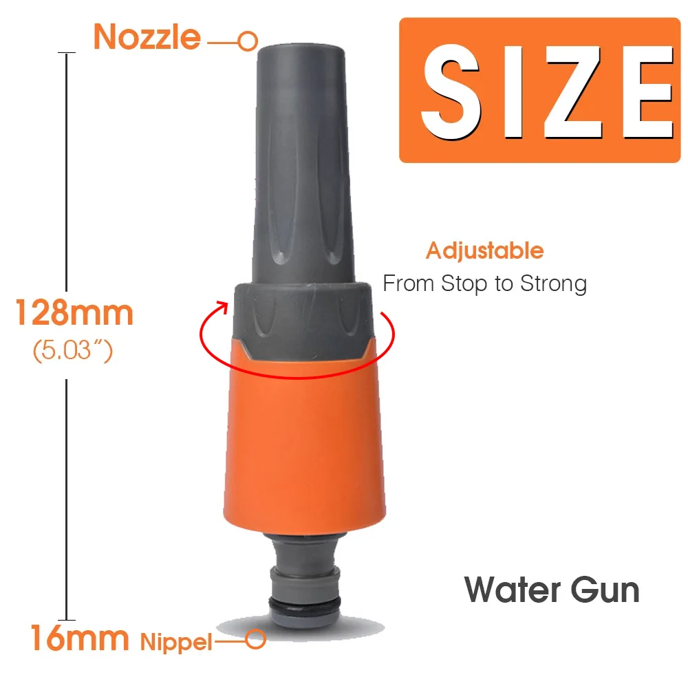 Garden Lawn Watering Car Wash Sprayer High Pressure Water Gun With Adjustable Nozzle And 1 2 Inch 3 4 Inch Hose Efficient