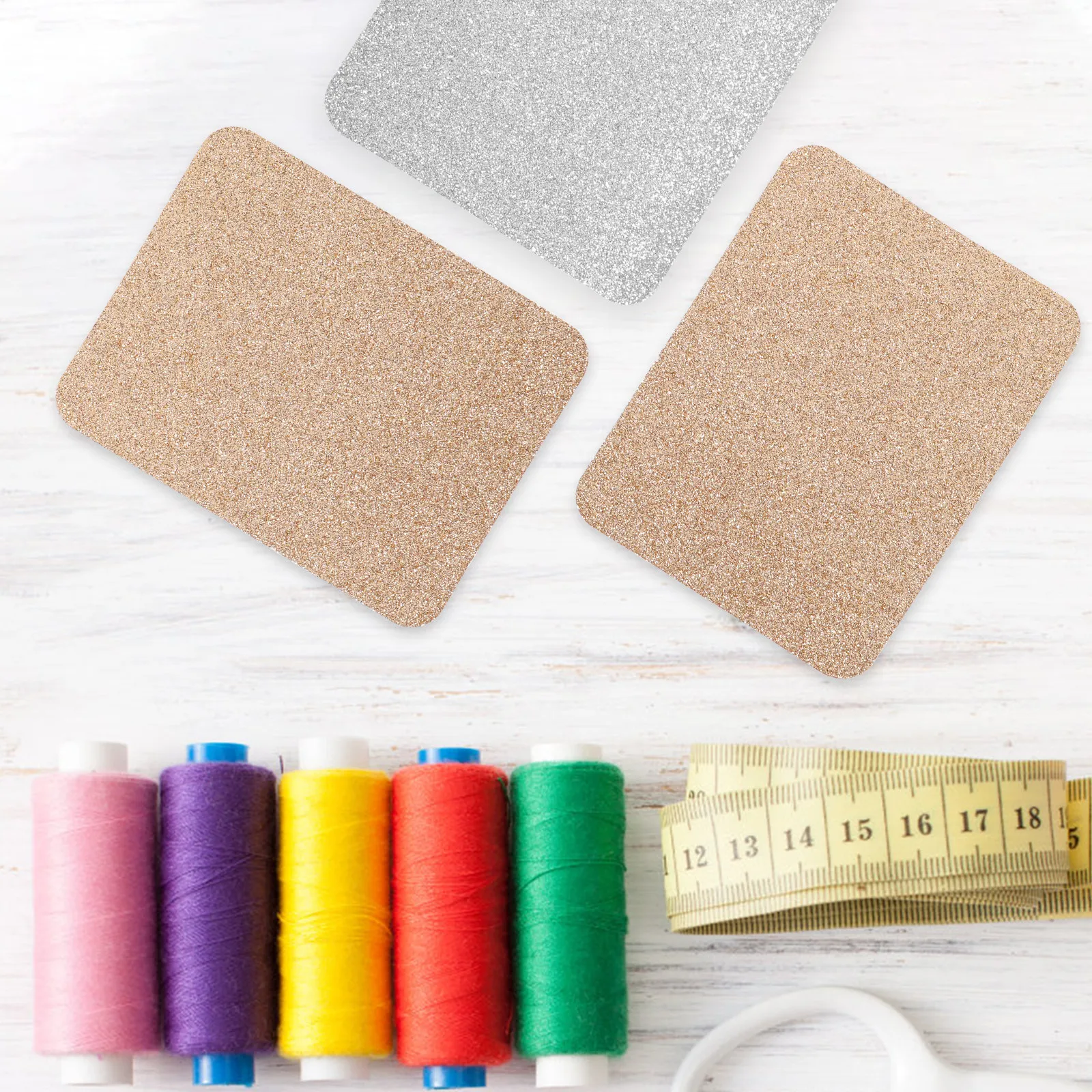 12Pcs Iron on Cloth Patches Large Clothing Repair Glitter Patches Decorative for Jeans Jackets Skirts Backpack