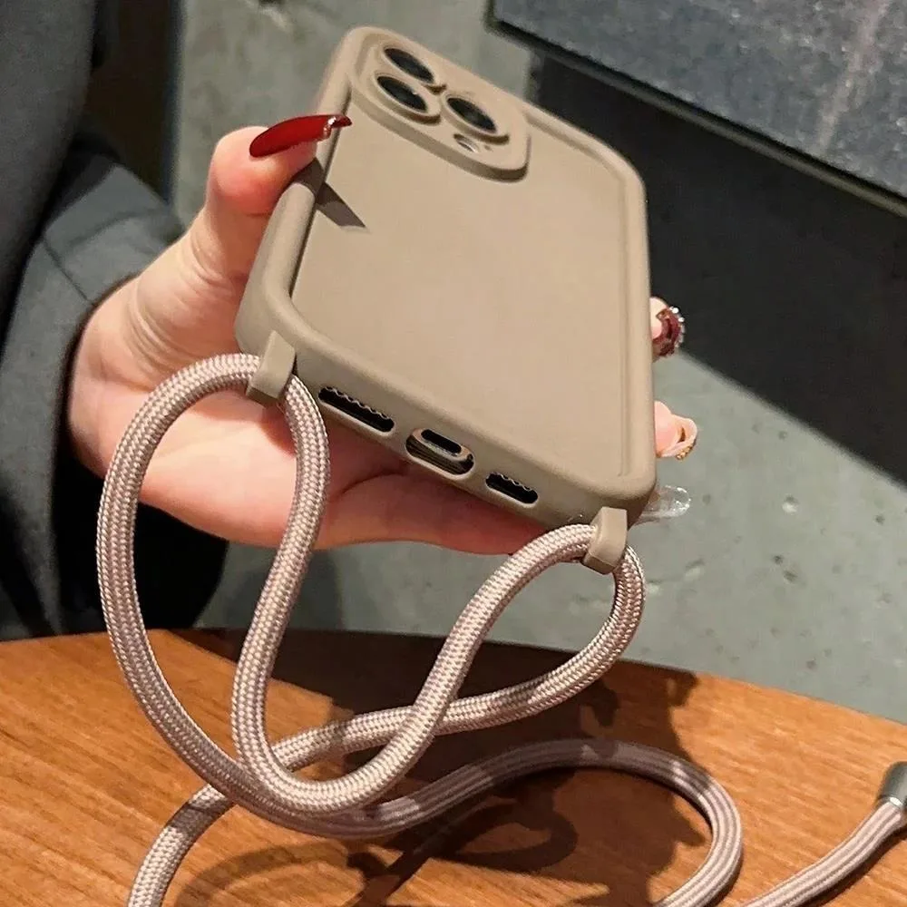 Weiche Handyhülle mit Umhängeband für iPhone 18 Pro Max 17 Air 16E 15 1614 13 12 11, verstellbarer Tragegurt – Detail 16
