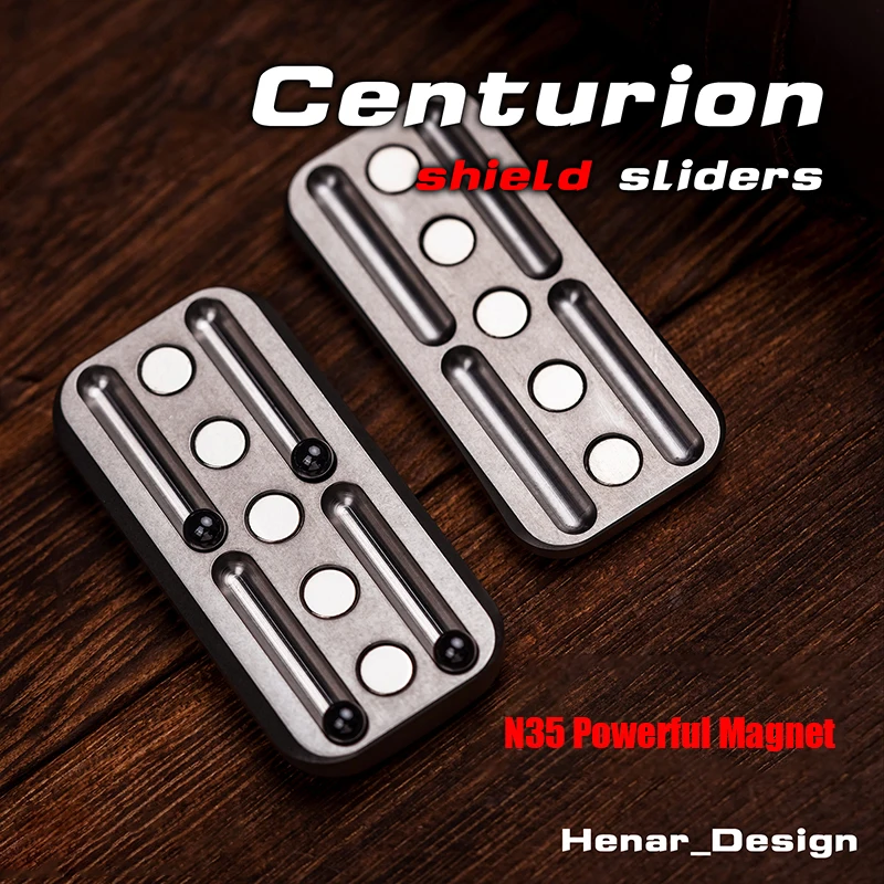 WANWU EDC Centurion Shield Sliders Hand Push Slider Spinner Cool Gadgets Metal EDC Toy