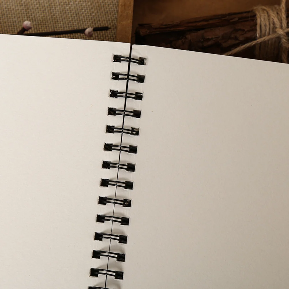 

2pcs Vintage Kraft Paper Spiral Bound Sketchbooks For Drawing Journaling Diy Notepad Blank Pages Stationery School Supplies