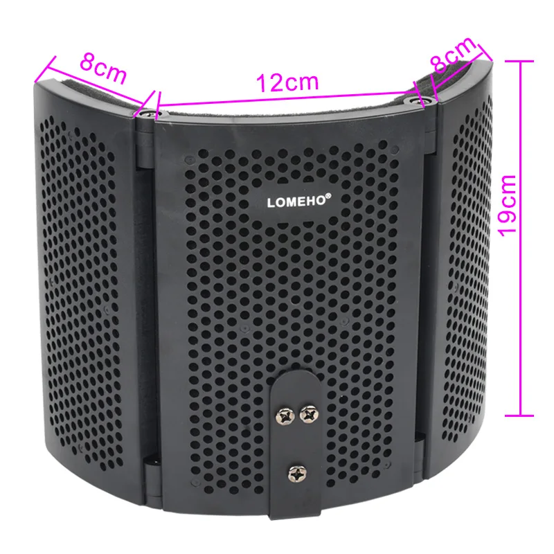 Protector de aislamiento de 3 paneles de plástico, portátil y ajustable, plegable para micrófono de condensador para reducir el ruido, LO-PS58 acústica