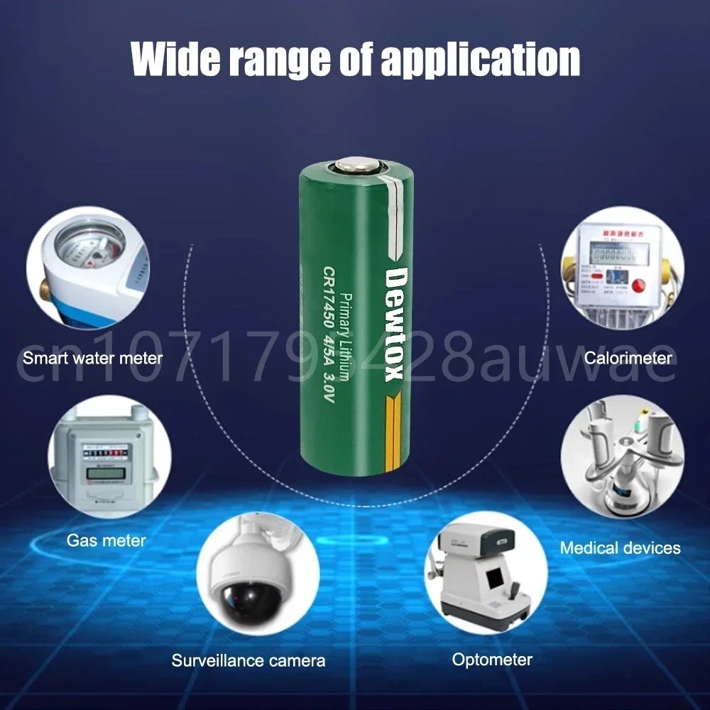 10PCS 3V CR17450 4/5A lithium manganese column Battery water meter Heating meter Water meter RAM memory PLC Battery