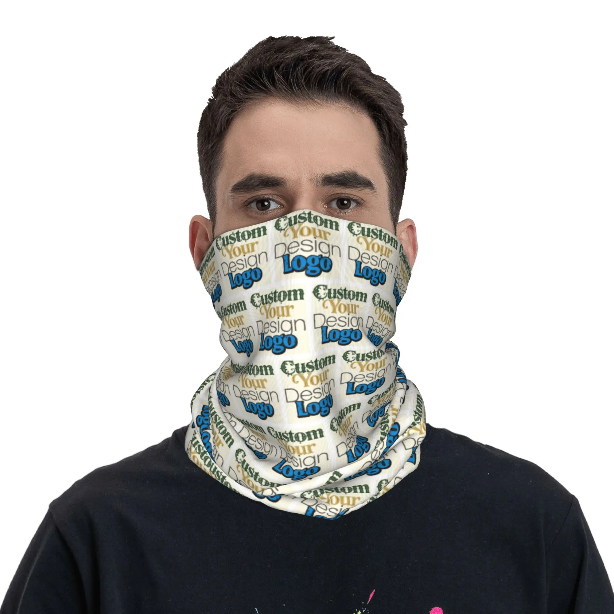 Customized Your Design Logo Bandana Neck Gaiter UV Protection Face Scarf Cover Photo Name Printed Headwear Tube Balaclava