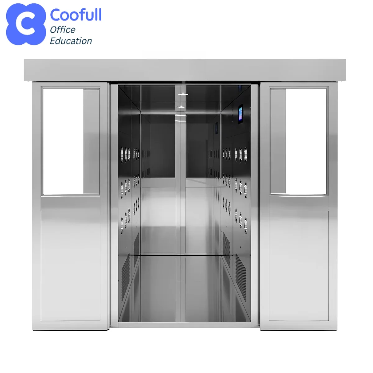 COOFULL Sensor-Activated Sliding Air Shower with Smart Control for Efficient Dust Removal