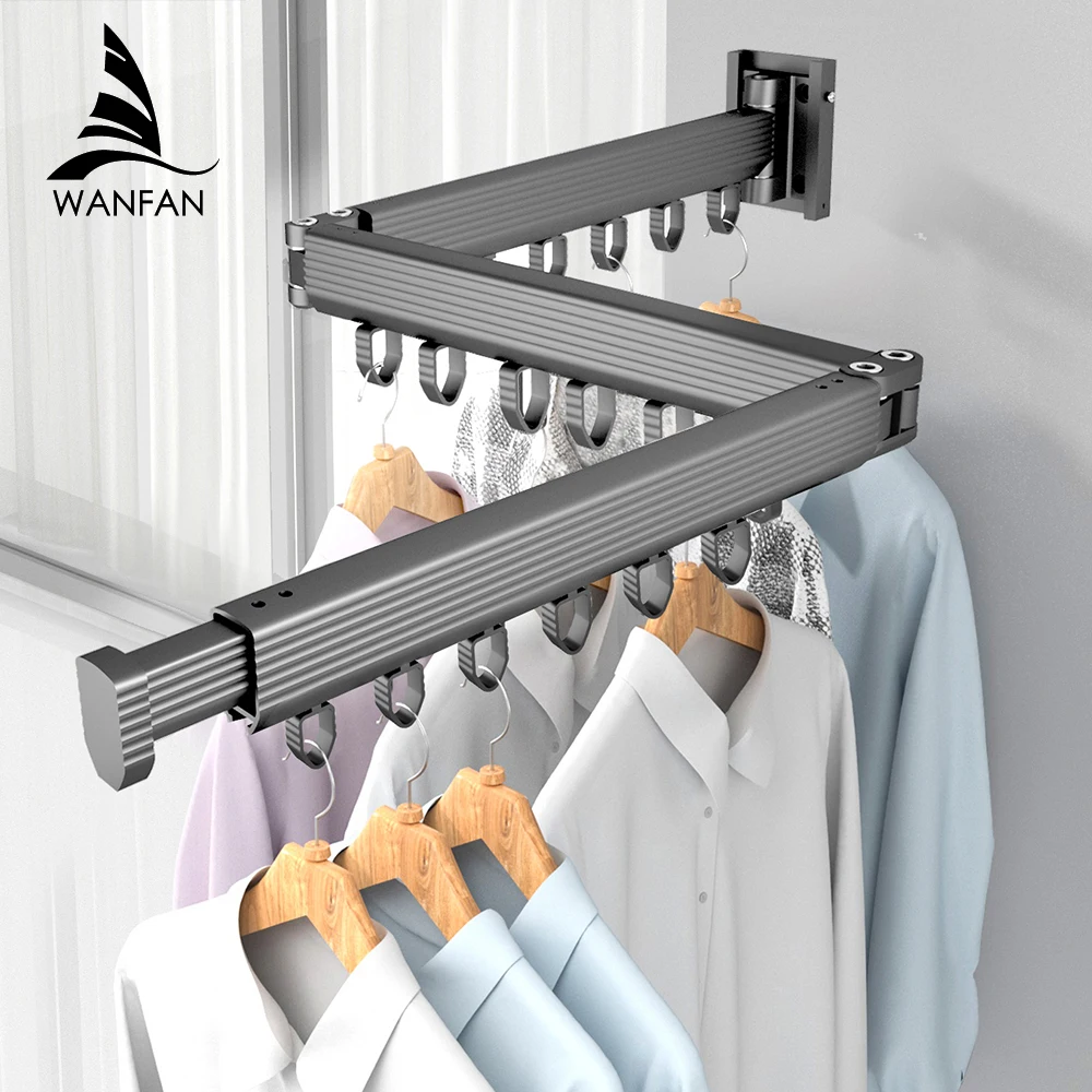 

Clothes Drying Rack,Laundry Space Saver Wall Mounted,Retractable,Collapsible(Tri-Fold), White Color Rack Clothing