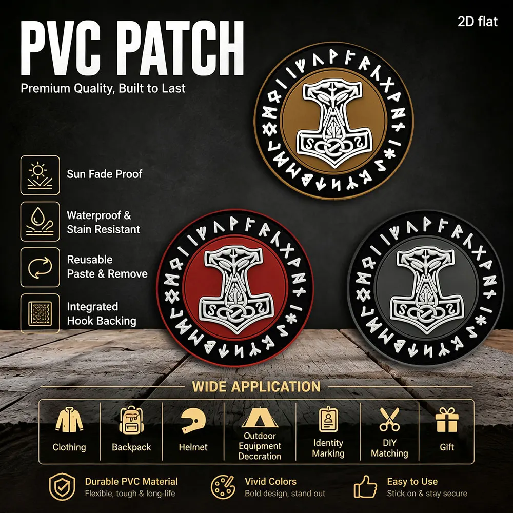 1Pc/2Pcs/3Pcs Optional Creative Round Retro Rune Art Element Pvc Patch Badge with Luminous Effect, Reusable and Removable, for Clothing, Bags, and Personal Items Decoration, Includes Fleece Backing
