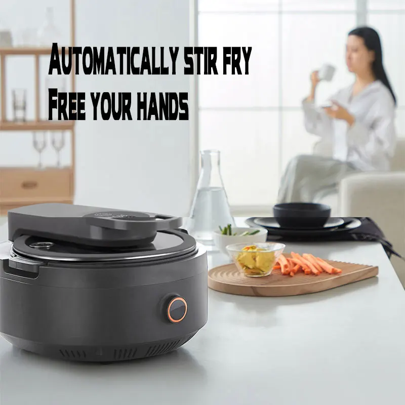 CarrieLin Stir-fry روبوت متعدد الوظائف ماكينة طهي ذكية أوتوماتيكية أقل Lampblack طباخ كهربائي 1200 واط 220 فولت
