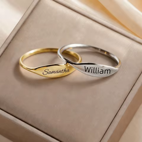 Custom Skinny Name Ring Personalized Stackable Rings in Sterling Silver Custom Minimalist Ring Message Ring Bridesmaids Gift