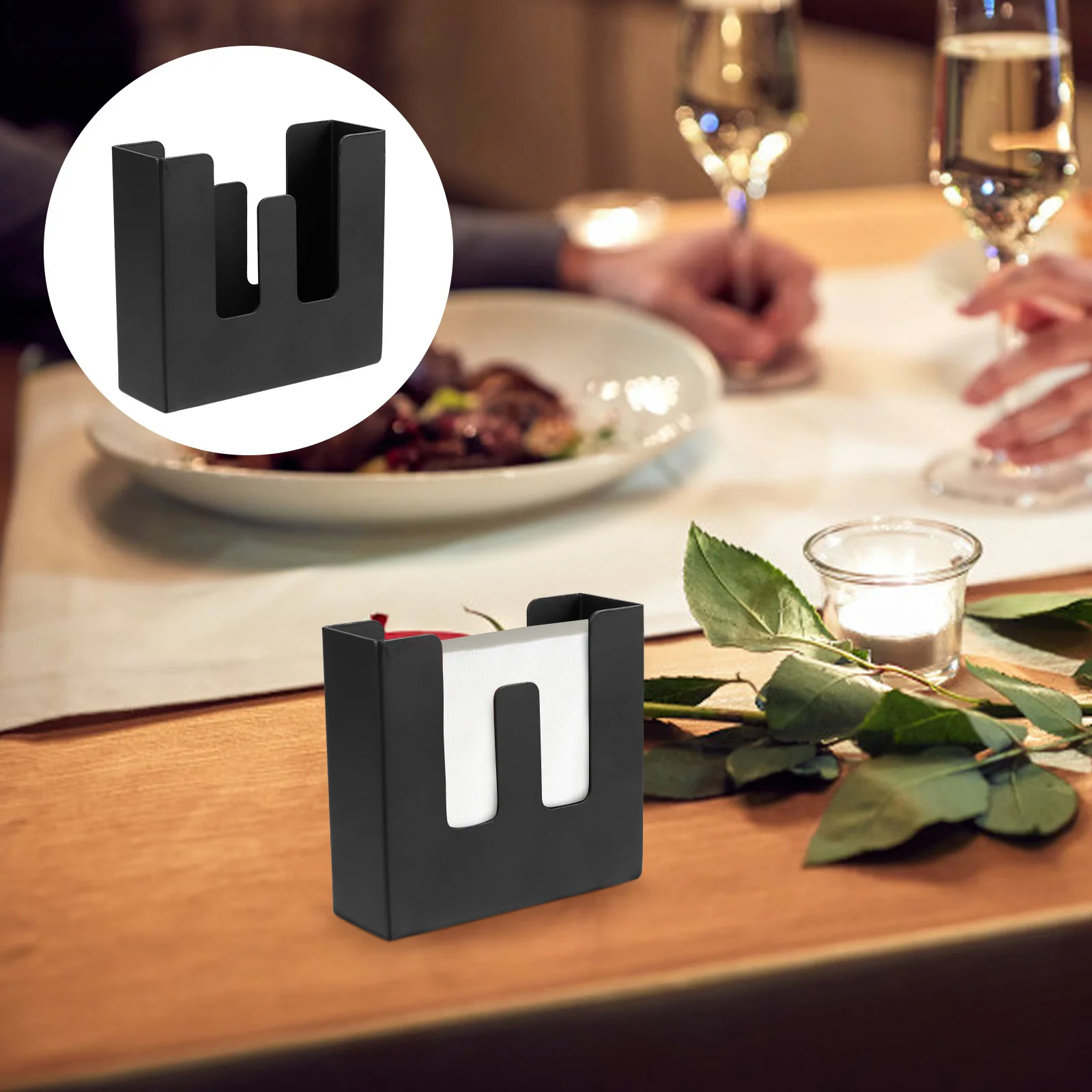

1 pc Stainless Steel Holder Rustproof Table Napkin Stand Small Napkin Dispenser For Bar Hotel Restaurant