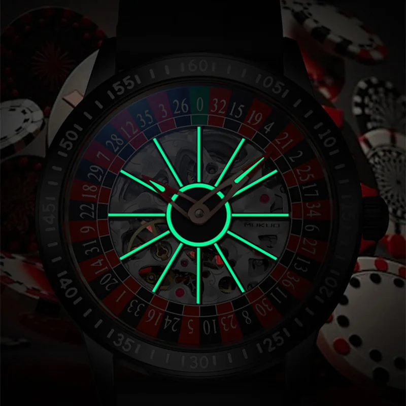 Men Mechanical Watch Automatic Luxury Gambling Rotating Plate Dial Wristwatch Man Casual Waterproof Luminous Clock Reloj Hombre - Image 2