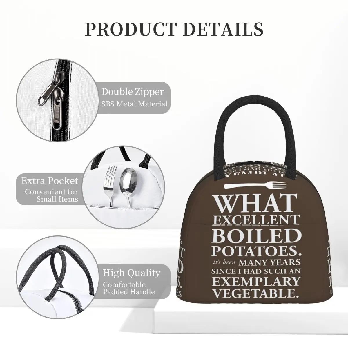 ممتاز البطاطس المسلوقة السيد كولينز اقتباس من الكبرياء والتحامل معزول حقيبة الغداء النساء صناديق الطعام علب الاغذية الحرارية حمل #4