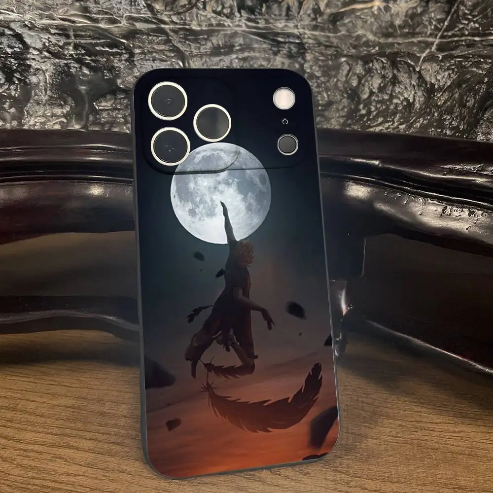 حافظة H-Haikyuu Anime K-Karasuno لهاتف iPhone 17,16,15,14,13,12,11 Plus,Pro Max,XS,X,XR,SE,Mini,8,7,غطاء أسود من السيليكون الناعم #3