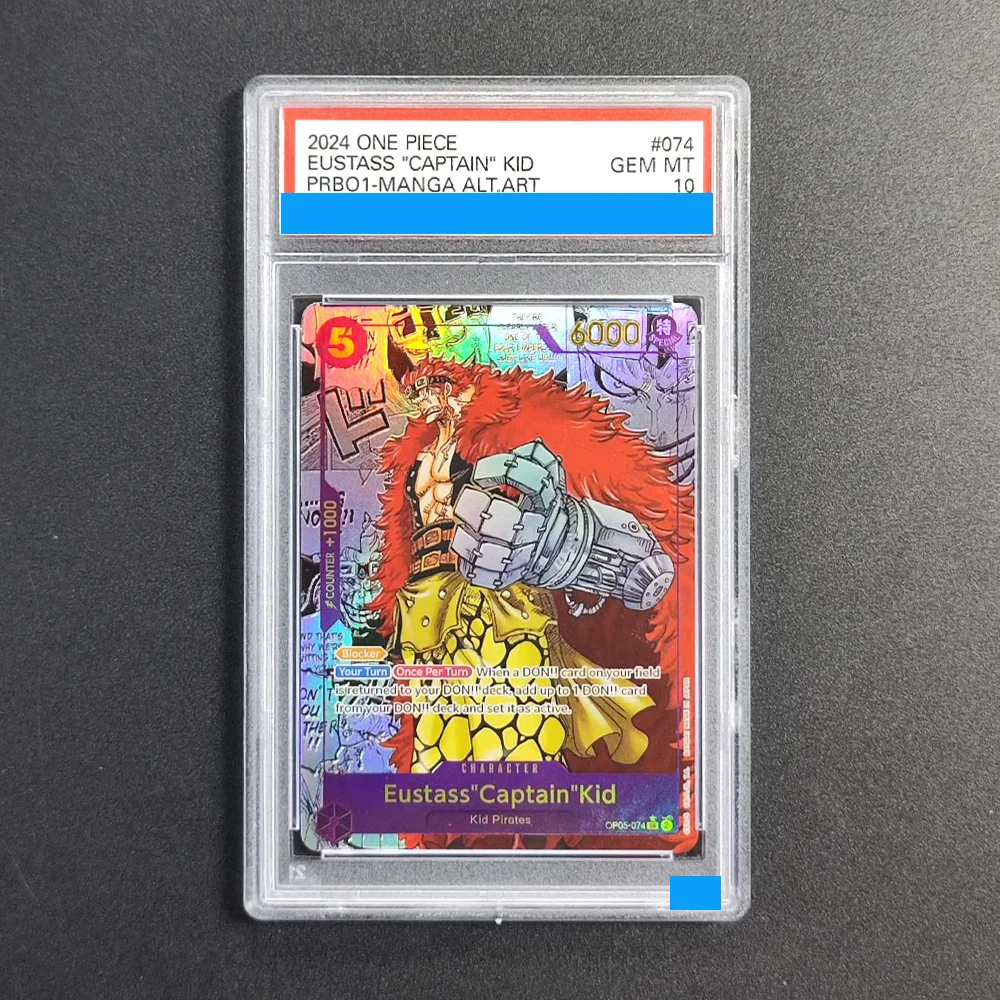 

Proxy DIY 2024 ONE PIECE EUSTASS "CAPTAIN" KID 074 Rating Card 10 Special Art Rare Gem Mt 10 Card Holographic Labels Gift Cards