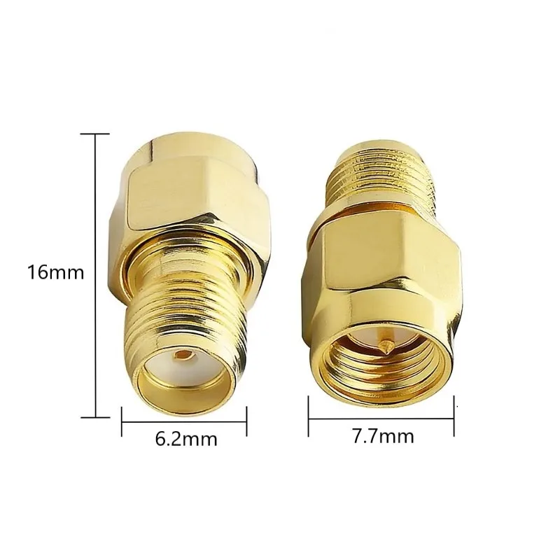 GWS 2pcs/lot SMA Male to SMA female connector copper plating adapter RF Coaxial Coax Adapter for router antenna repeater