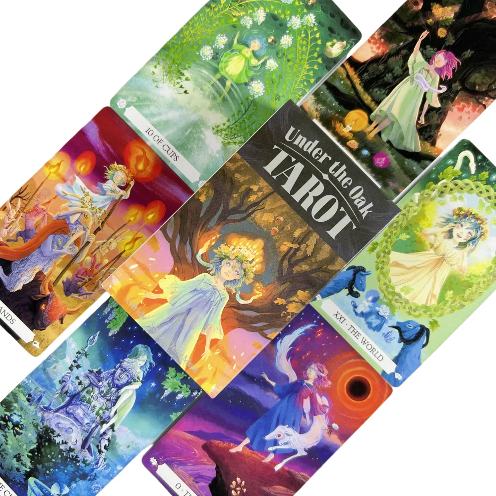 Cartas de Tarot bajo el roble, 78 Uds., tarjetas de juegos de mesa, regalos portátiles para juegos de fiesta familiar