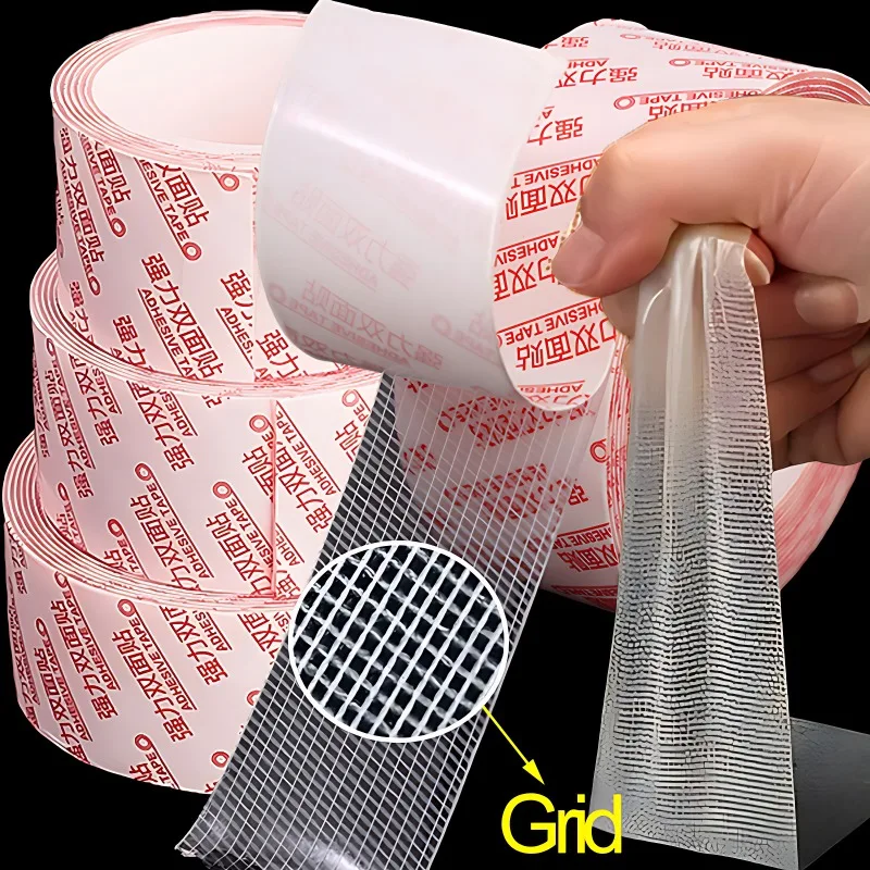 Double-sided Strong Nano Tape Non-slip Transparent Mesh Tapes Waterproof Sticky Strip Heavy-duty Office Home Decoration Tapes