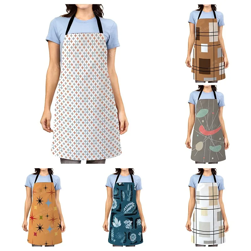 Aesthetic Women kitchen apron kids original Children Waterproof girl fashionable princess waiter work apron oil proof geometry