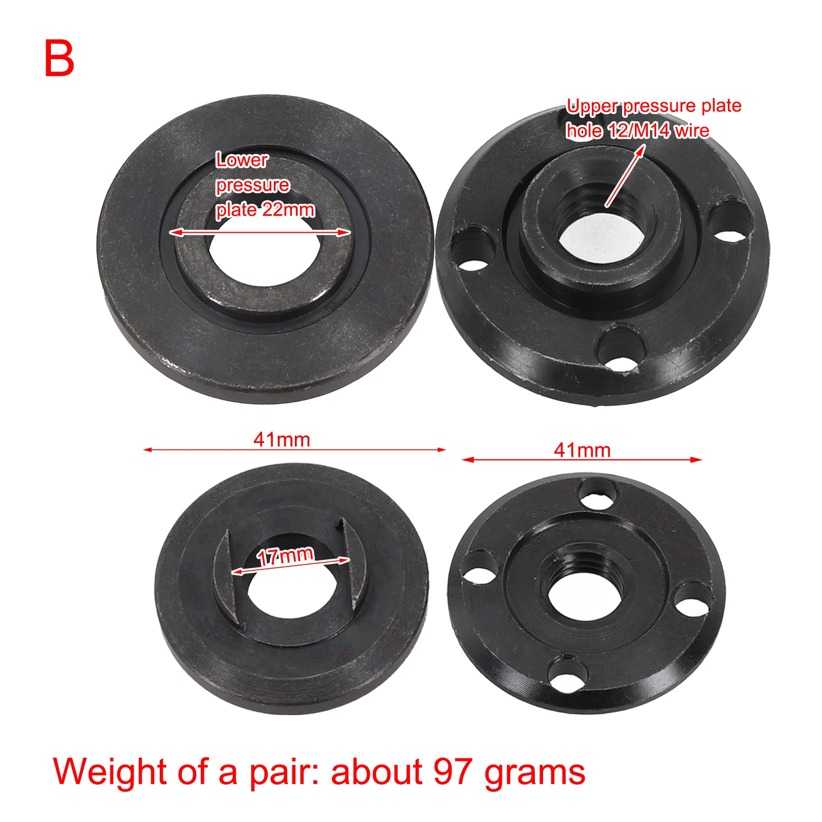 2 pz 17/22mm diametro del foro sostituzione smerigliatrice angolare piastra di pressione in metallo per 150 utensili elettrici accessori muslimah
