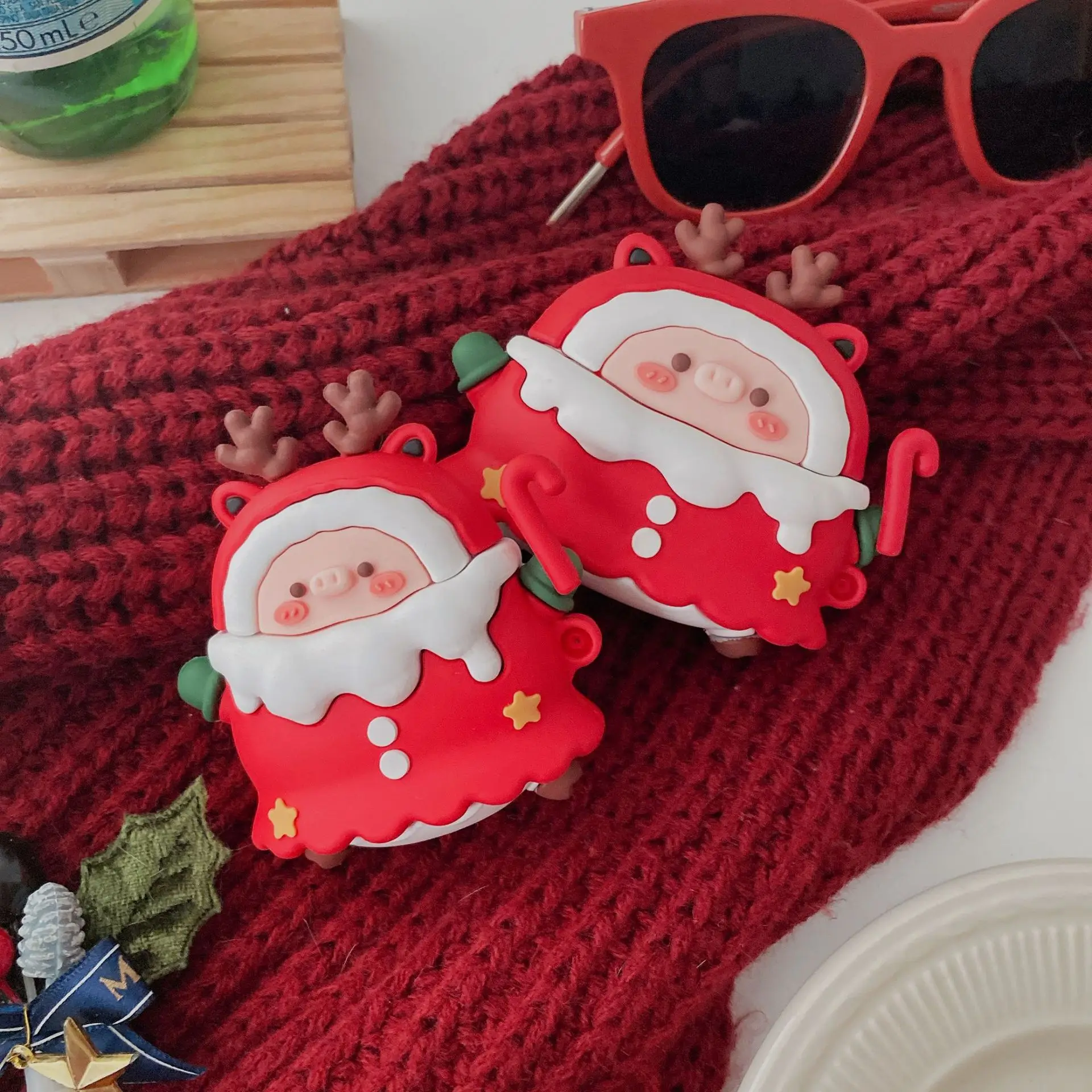 

For Airpods Pro 2 1 Case 3D Cute Cartoon Soft 3D Kawaii Christmas Shaped Cover headphone accessories for Airpods 1 2 Pro 3 Case