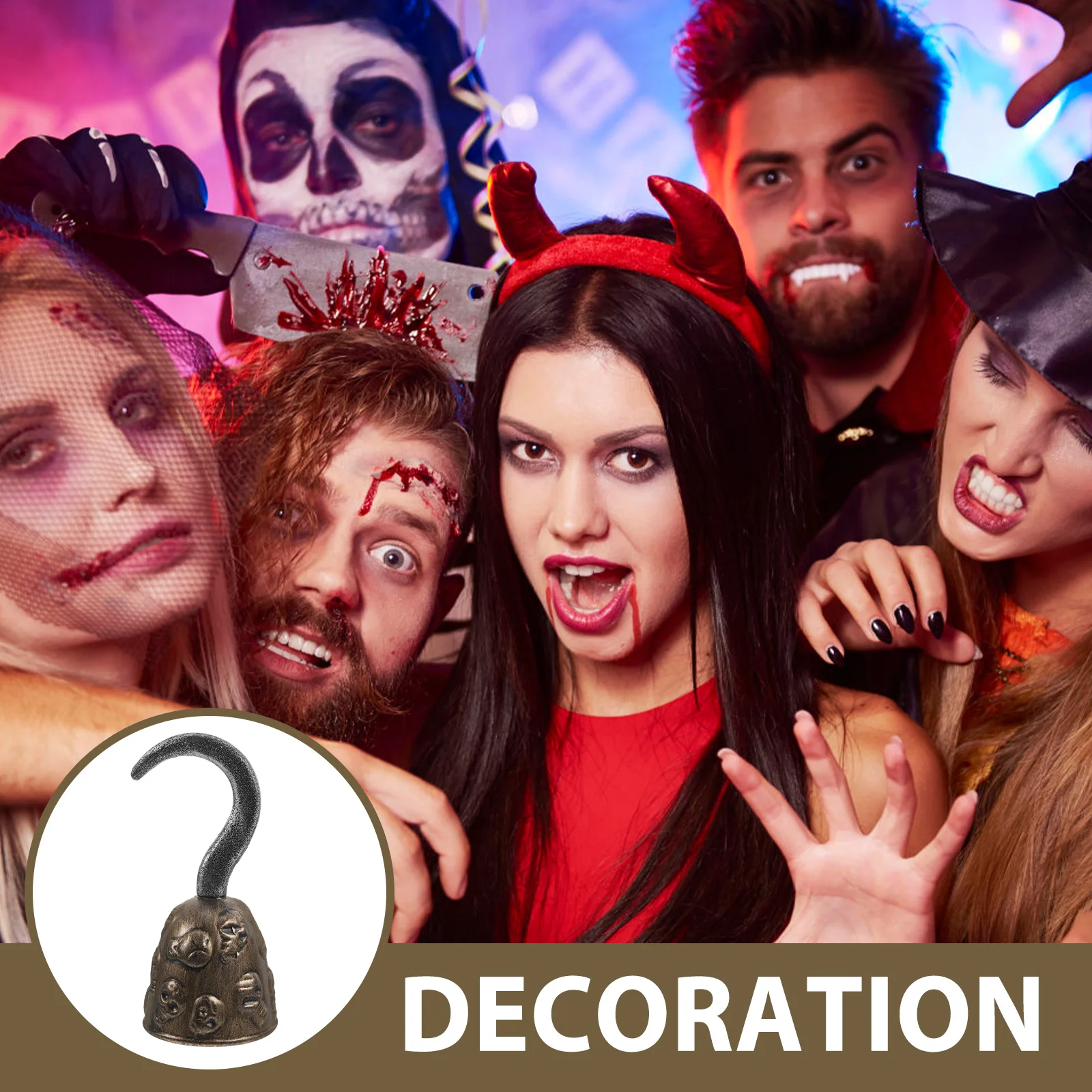 هوك الدعامة خمر البلاستيك الجمجمة القراصنة هوك ل تأثيري هالوين زي ديكور الحفلات القراصنة اكسسوارات الاطفال الرجال الأداء #4