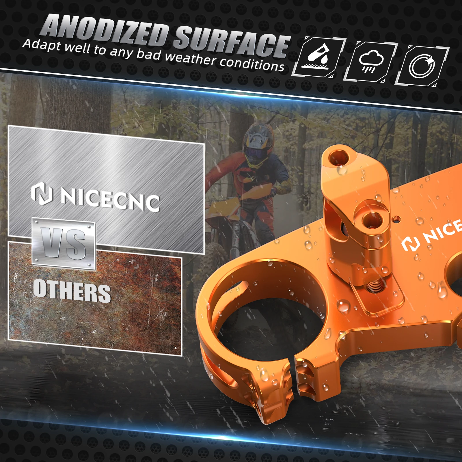 2024 para ktm exc 300 sx sxf 250 xc300 excf 350 xcw 500 XCF-W para husqvarna te300 fe450 gasgas ec300 kit de braçadeira de árvore tripla superior