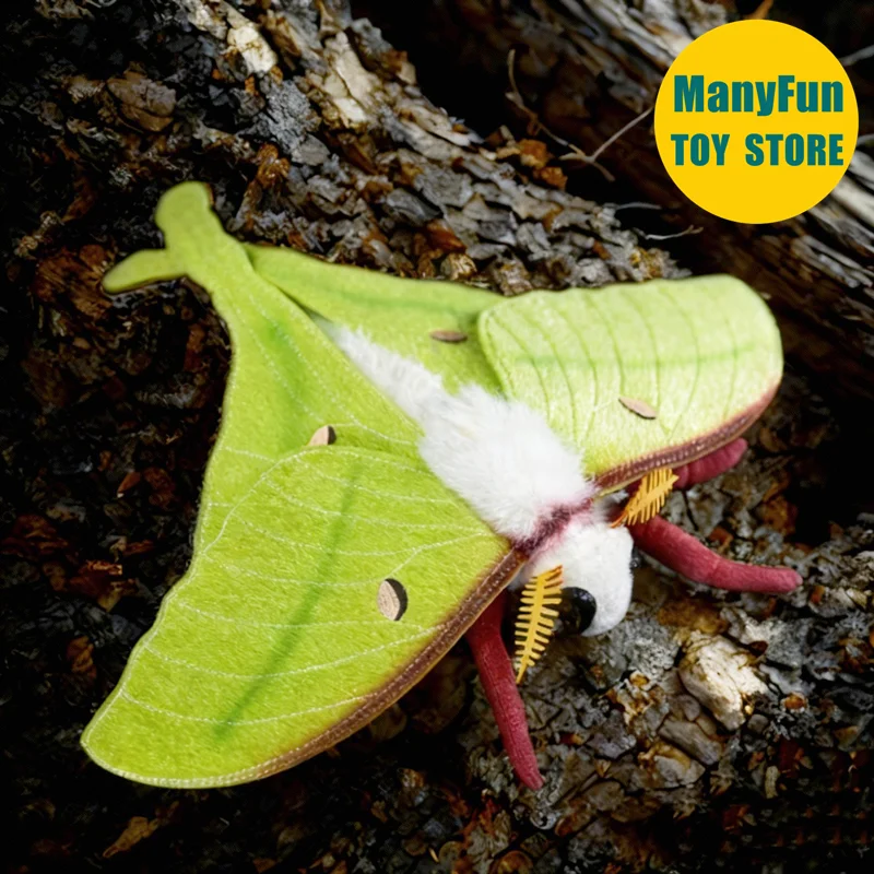 

Actias Luna Moth Plush Toy Realistic Actias Selene Plushie Lifelike Moon Moth Stuffed Animal Moth Simulation Doll Toy Gift