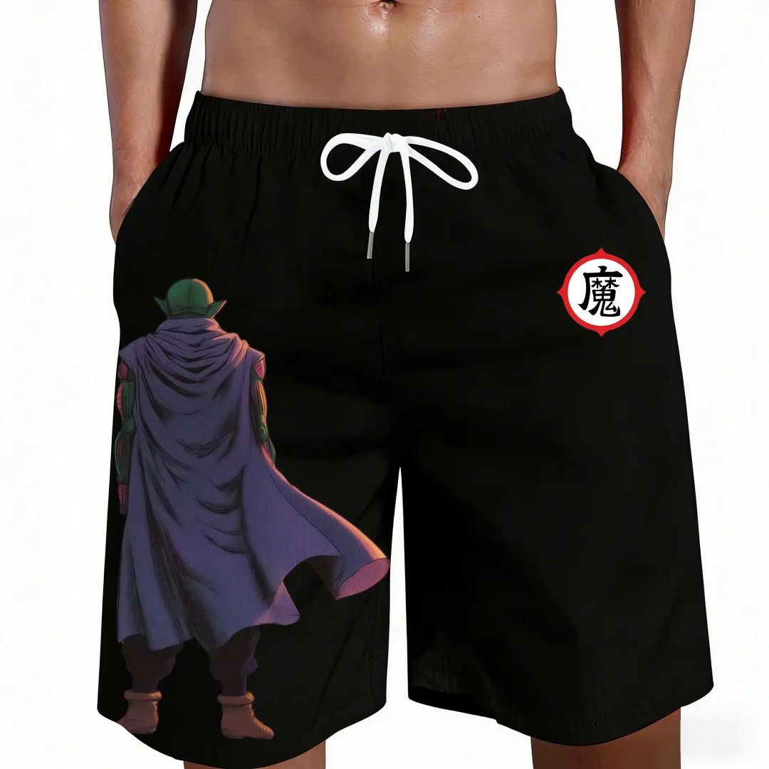 Pantalones Cortos a Juego para Hombre y Niño con Estampado de Kanji del Rey Demonio Piccolo de Dragon Ball, Estilo Anime, Conjuntos Familiares Casuales, Oferta de Verano 2026