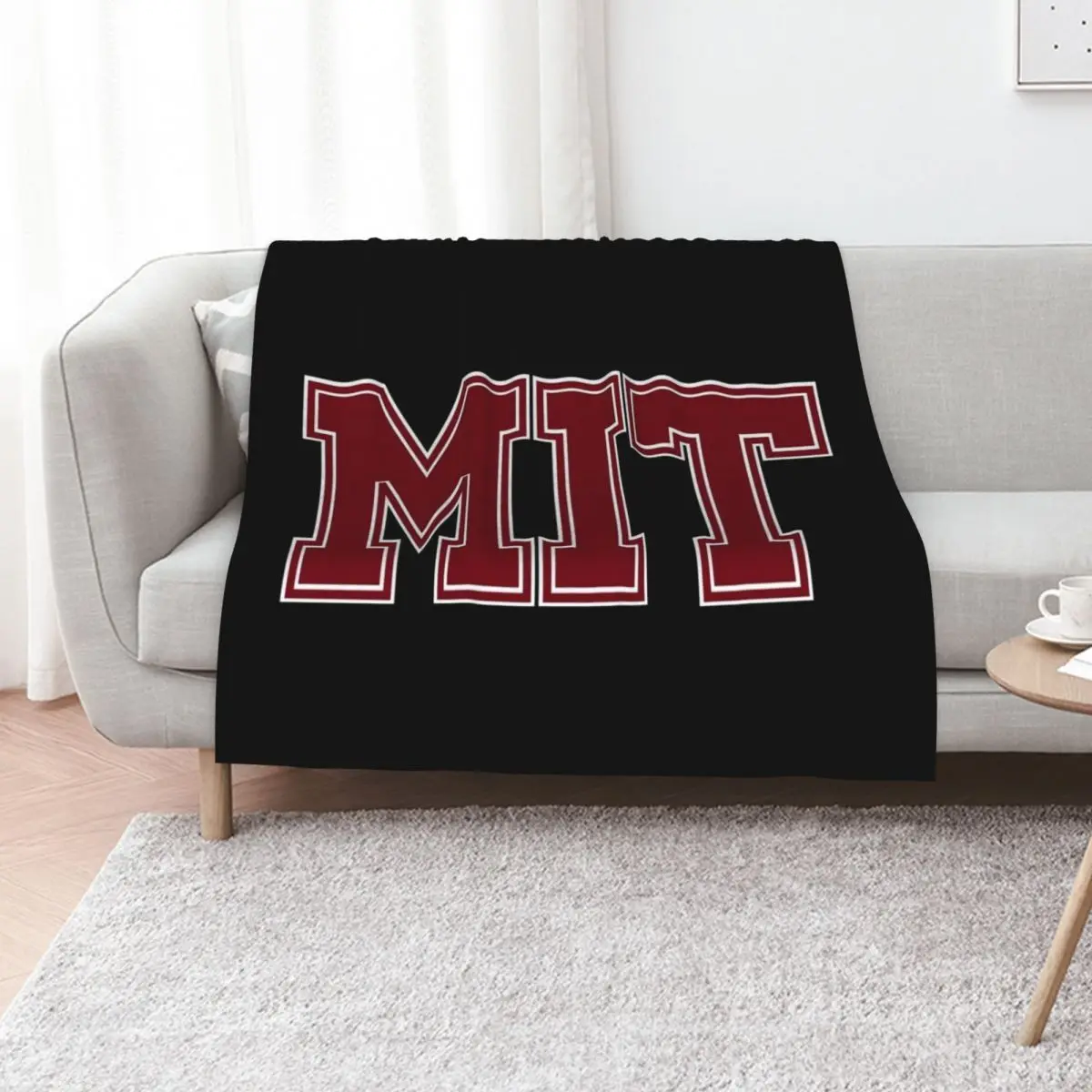 MIT University Classic Design Throw Blanket Blankets Sofas Of Decoration Blankets For Baby Single Furry Shaggy Flannels Blankets