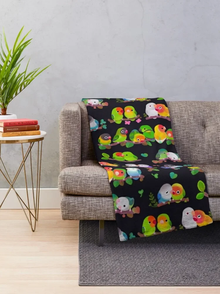 Lovebird - dark Throw Blanket blankets and throws Sofa Quilt Travel Summer Beddings Blankets