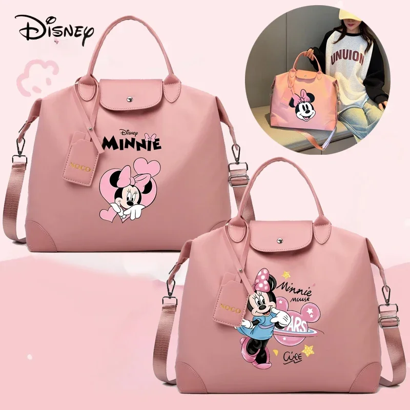 Minnie Mouse Ladies Travel Bag Disney Cartoon Large Capacity Women\'s Handbag Waterproof Gym Bag Luggage Bag Shoulderbag Gift