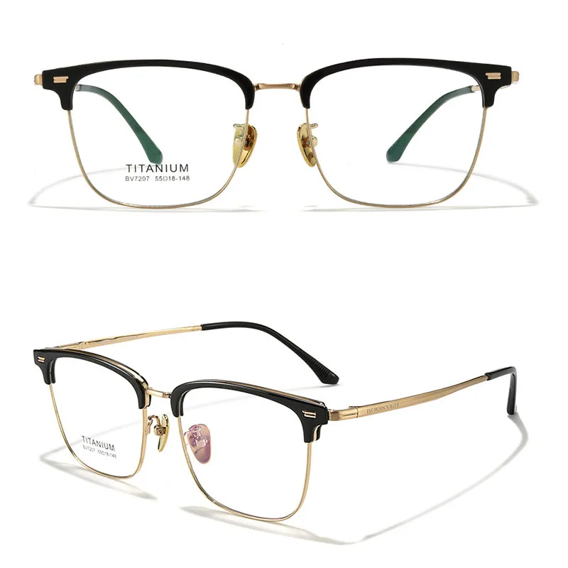 إطارات نظارات من التيتانيوم مع وسادات أنف قابلة للتعديل للرجال والنساء، نظارات مريحة مطلية بنظام IP غير قابلة للانزلاق