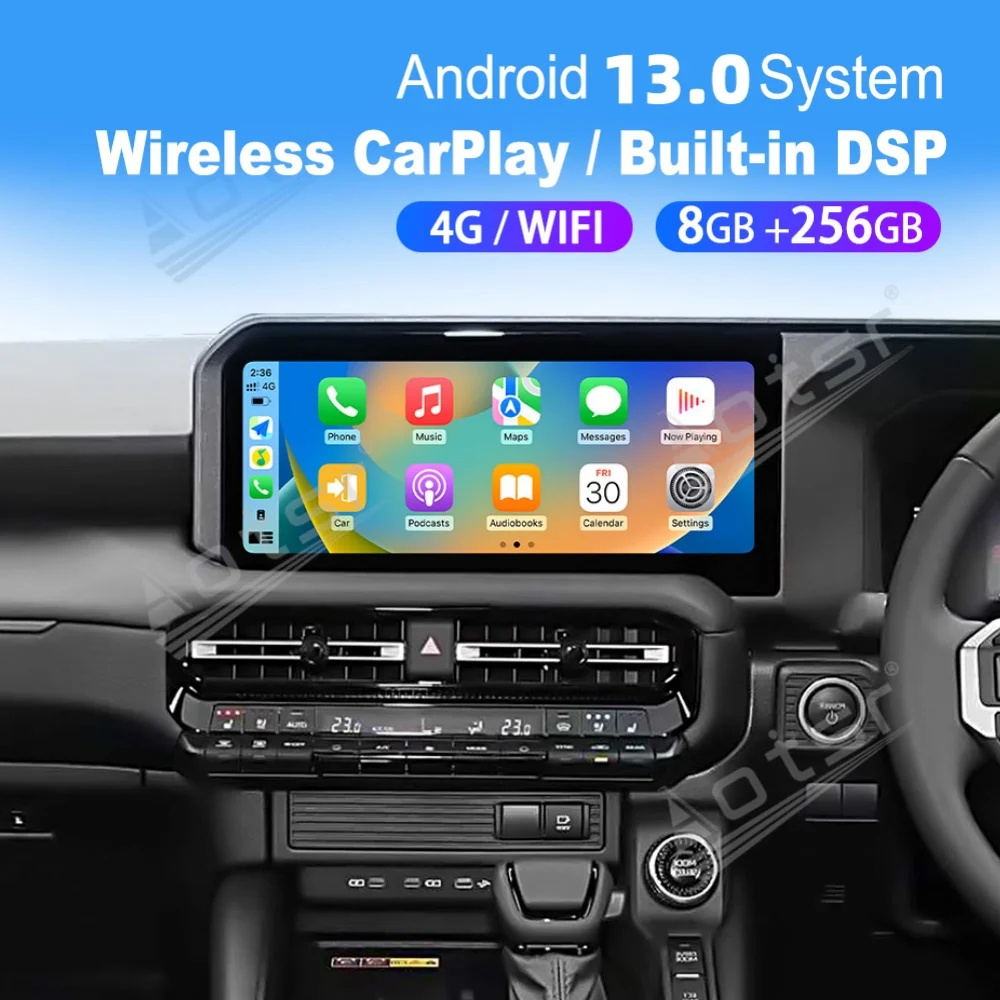 RHD 12.3 Inch Qualcomm Android Car Multimedia Automotive For Toyota Prado LC250 2024 GPS Navigation Car Radio IPS WIFI Head Unit