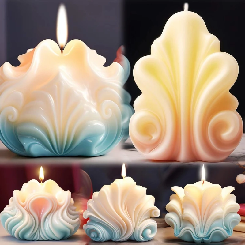 3D Aroma Candle Mould UV Crystal Epoxy Resin Mould Rose Skull,Butterfly,Seashell,Flower Shape Silicone Mould Home Decorations